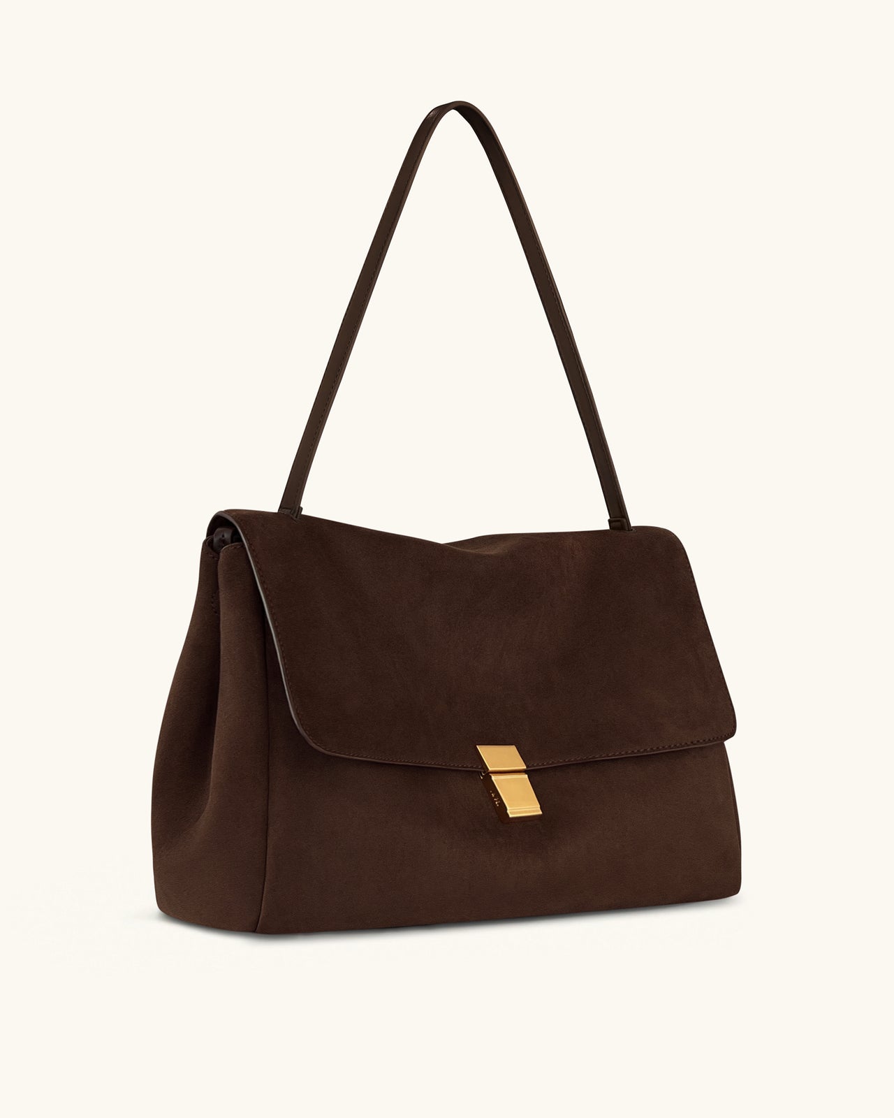 Sac bandoulière en suédine Hilary – Marron foncé