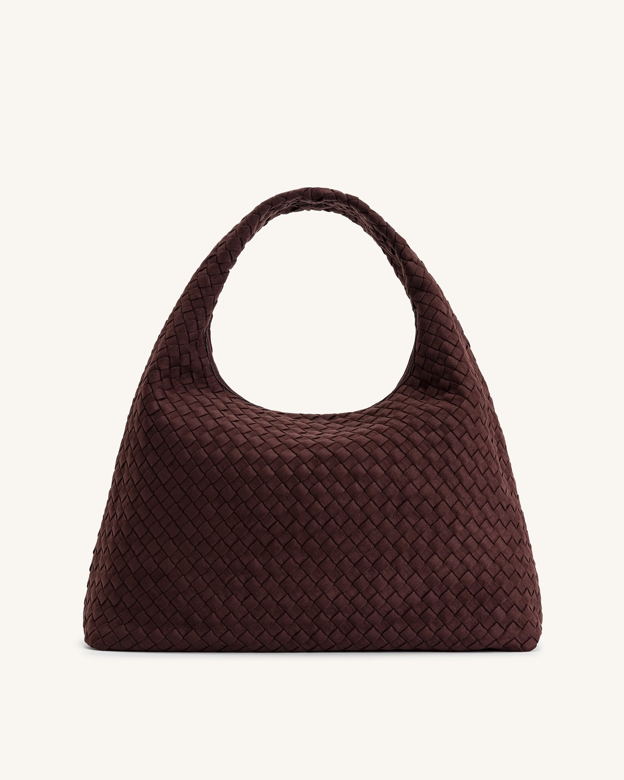Sac à bandoulière tressé en suédine Iaura - Marron Foncé