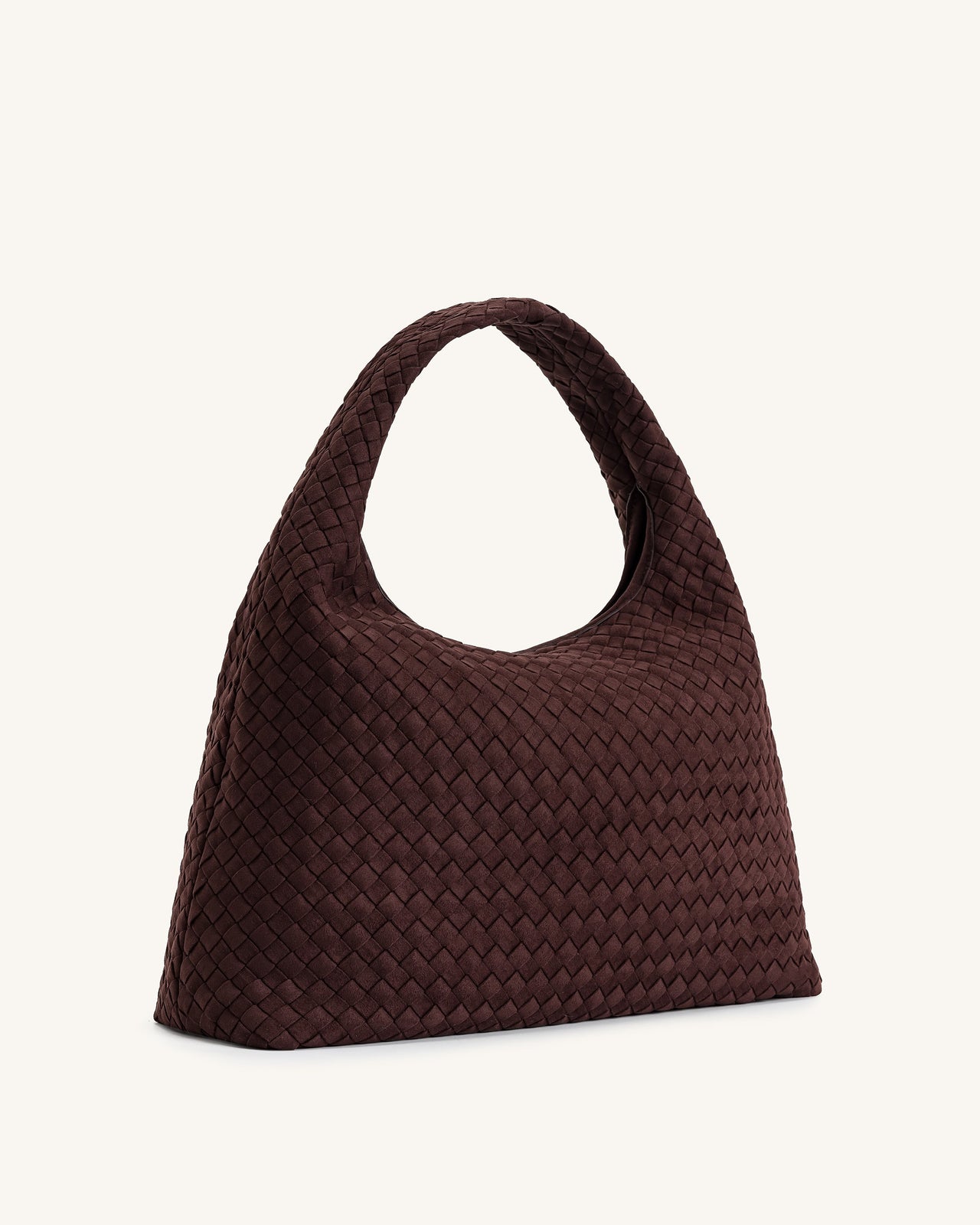 Sac à bandoulière tressé en suédine Iaura - Marron Foncé