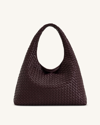 Laura Sac à main épaule tressé – Bourgogne profond