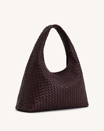 Laura Sac à main épaule tressé – Bourgogne profond