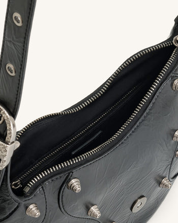 Le sac à bandoulière écrasé Tessa - Noir
