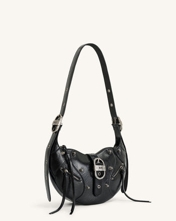 Le sac à bandoulière écrasé Tessa - Noir