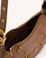 Sac bandoulière Tessa en cuir froissé - Marron