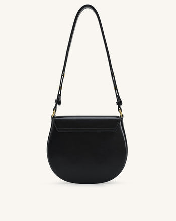 Diana Sac besace à rabat anneau - Noir