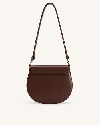 Diana Sac besace à rabat anneau - Marron