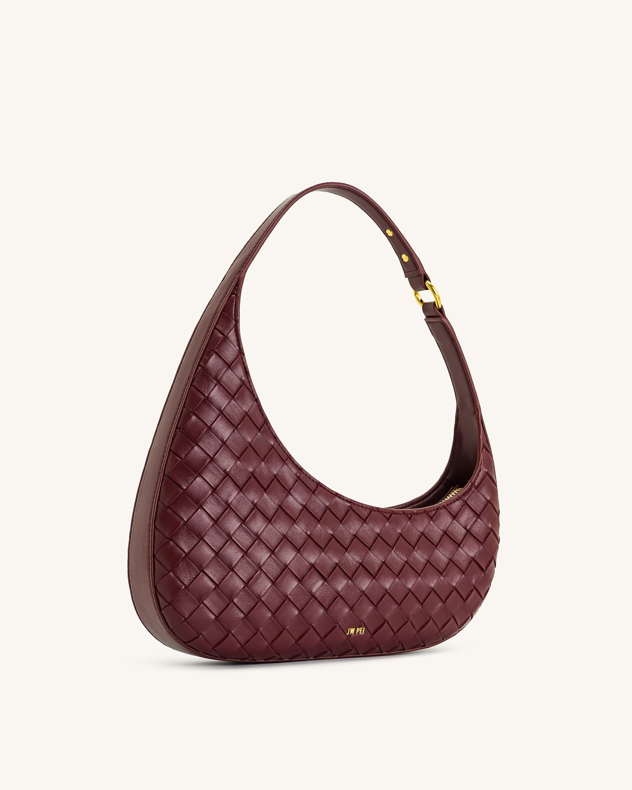 Sac à épaule Harlee avec texture tressée – Bordeaux