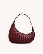 Sac à épaule Harlee avec texture tressée – Bordeaux
