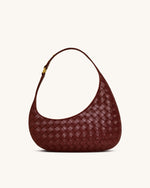 Sac à épaule Harlee avec texture tressée – Bordeaux