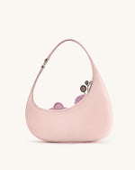 Sac porté épaule Harlee brodé d’orchidées – Rose
