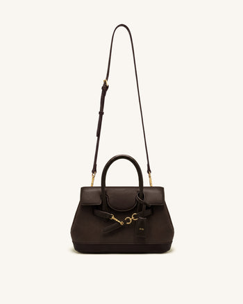 Alina Sac cartable à ceinture - Toile marron foncé
