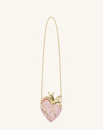 Maren sac à bandoulière en forme de cœur avec cristaux artificiels - Rose