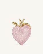 Maren sac à bandoulière en forme de cœur avec cristaux artificiels - Rose