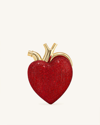 Sac Maren en forme de cœur en cristal artificiel – Rouge