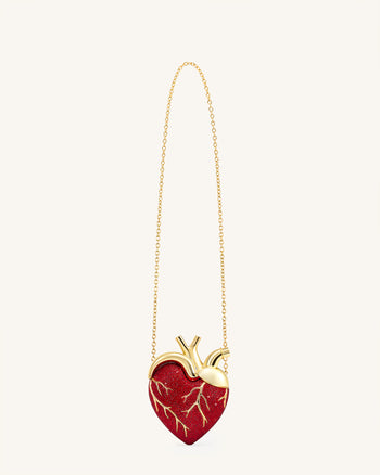 Sac Maren en forme de cœur en cristal artificiel – Rouge