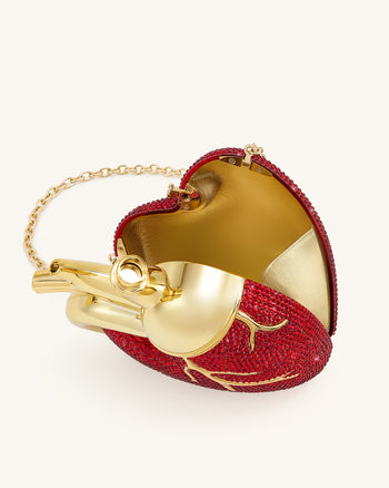 Sac Maren en forme de cœur en cristal artificiel – Rouge