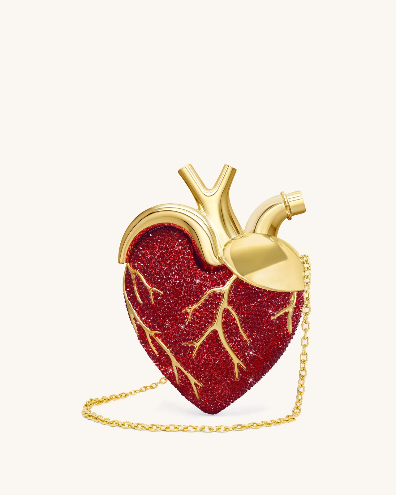 Sac Maren en forme de cœur en cristal artificiel – Rouge