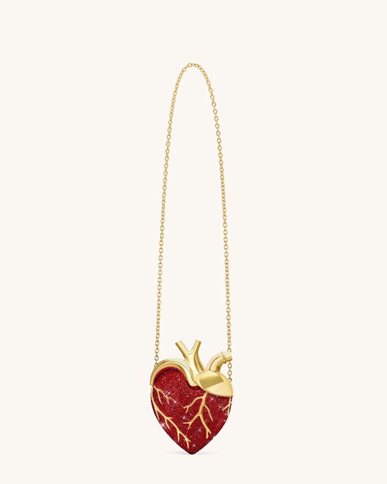 Sac Maren en forme de cœur en cristal artificiel – Rouge