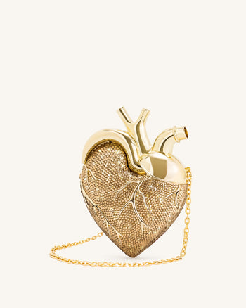 Sac en forme de cœur en cristal artificiel Maren - Or