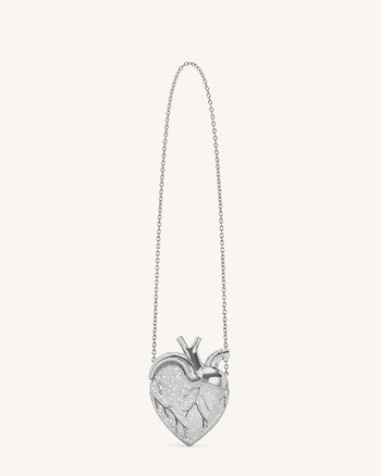 Sac en forme de cœur en cristal artificiel Maren - Argent