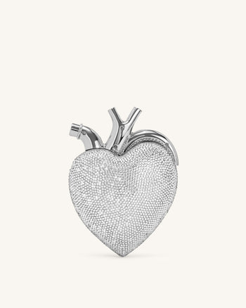 Sac en forme de cœur en cristal artificiel Maren - Argent