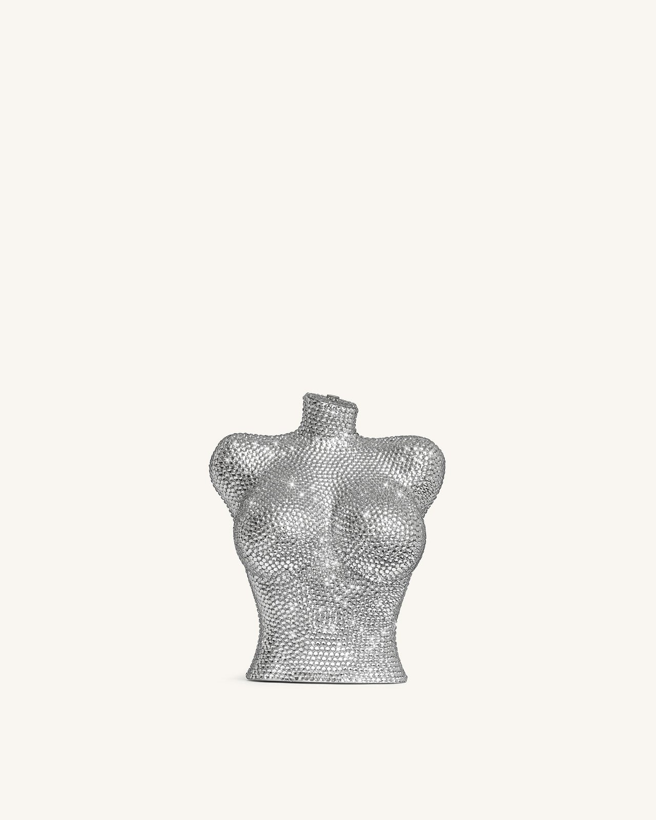 Pochette Kiara avec faux cristaux en forme de buste – Argenté