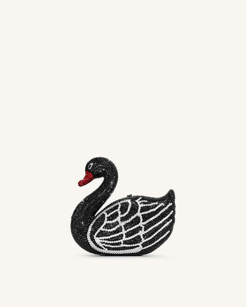 Pochette Kinsley Cristal Cygne – Noir