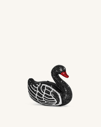 Pochette Kinsley Cristal Cygne – Noir