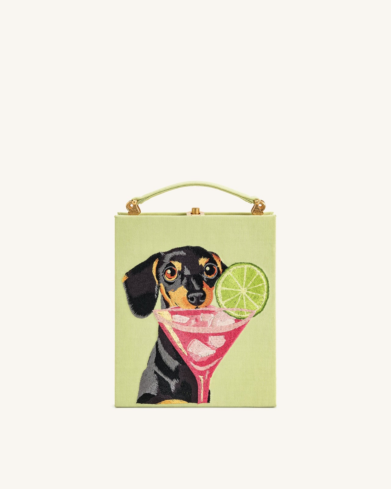 Taya-Sac Clutch en forme de livre à motif de chiot - Vert clair
