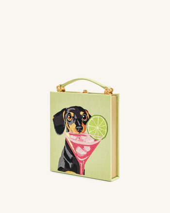 Taya-Sac Clutch en forme de livre à motif de chiot - Vert clair