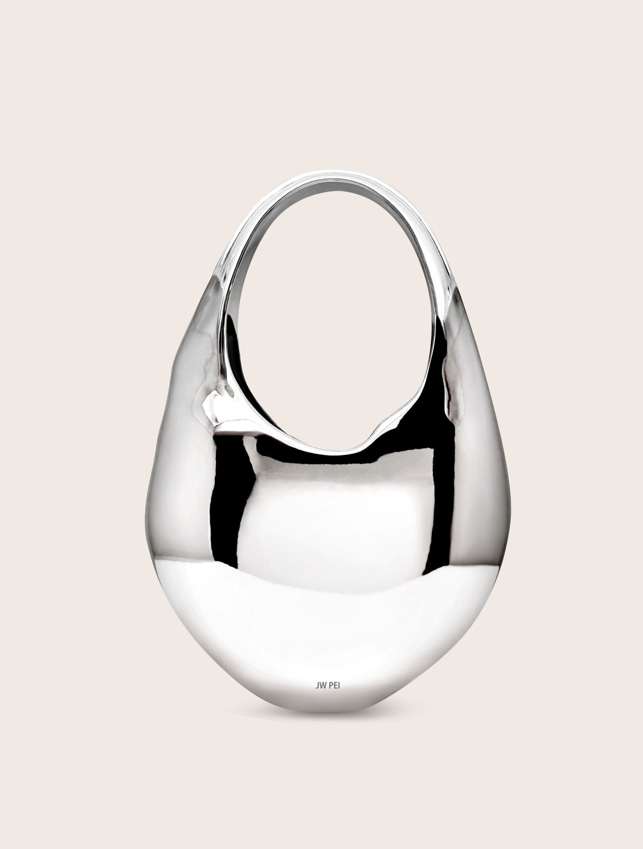 Sac à main Lillian Face en forme de croissant – Argent