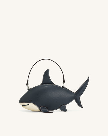 Sac à poignée supérieure Nerys effet requin – Bleu Foncé