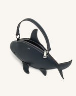 Sac à poignée supérieure Nerys effet requin – Bleu Foncé