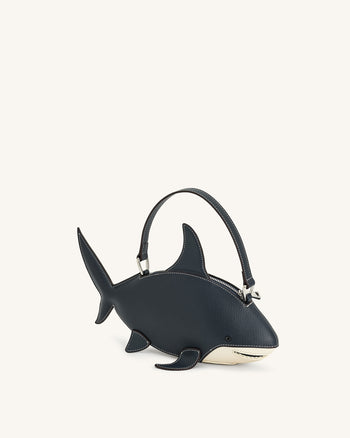 Sac à poignée supérieure Nerys effet requin – Bleu Foncé