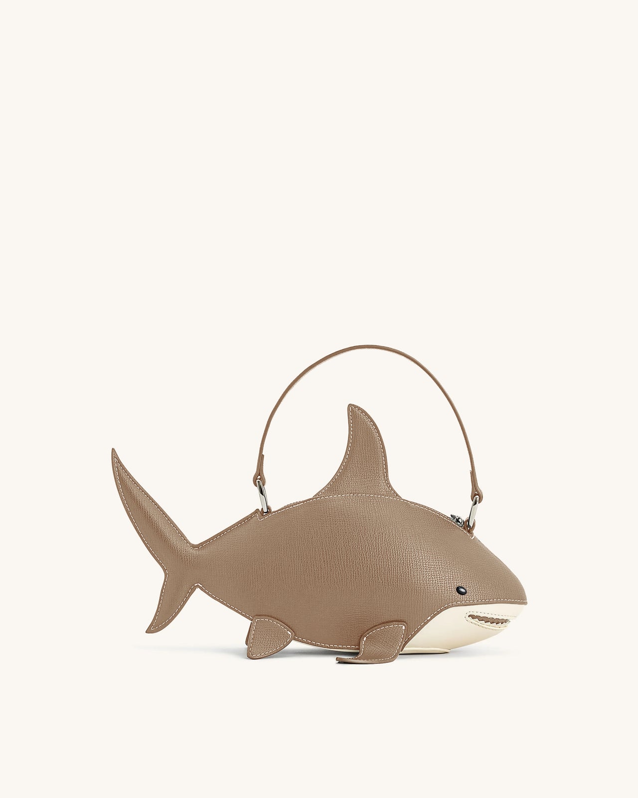 Sac Nerys à poignée supérieure effet requin - Marron clair