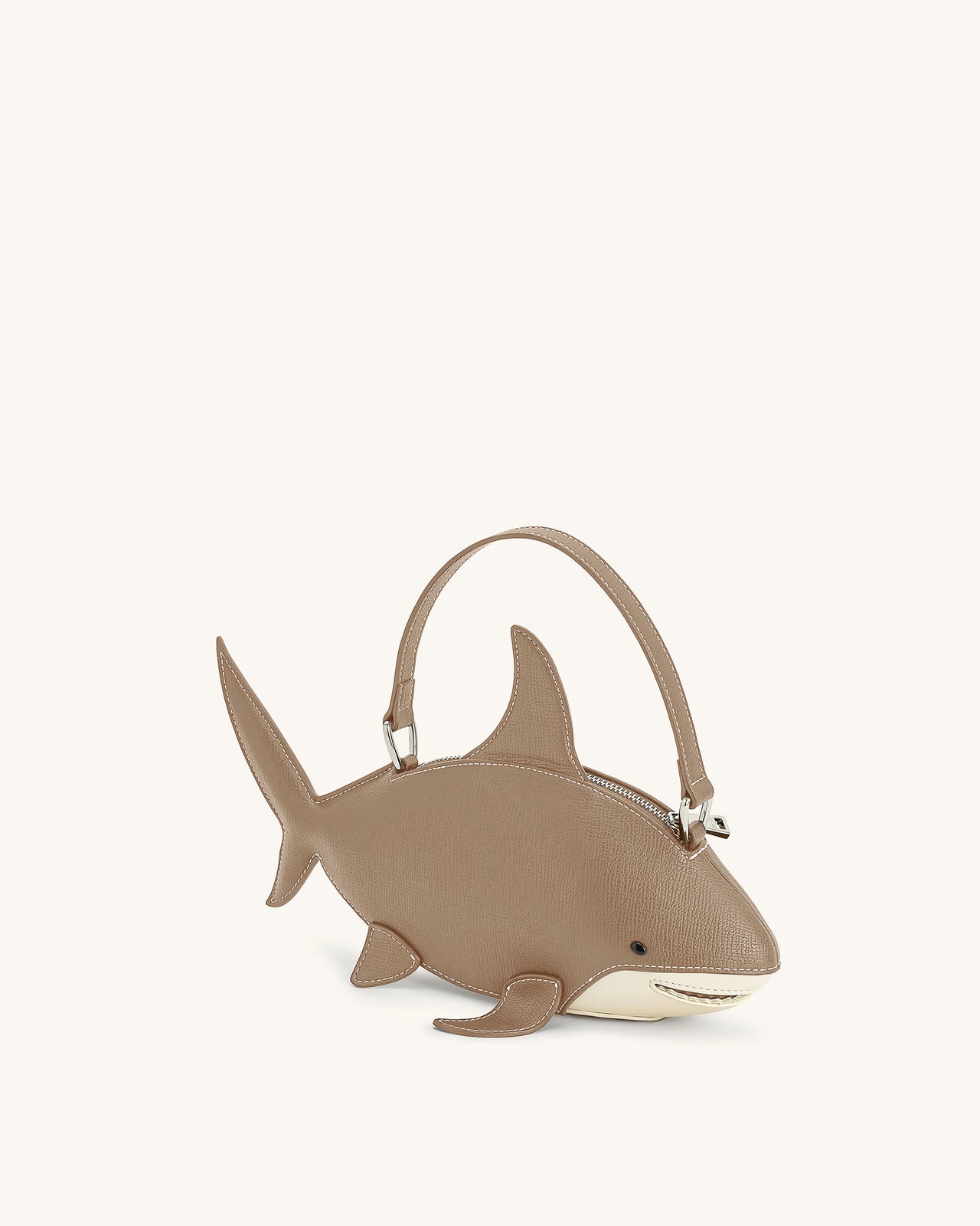 Sac Nerys à poignée supérieure effet requin - Marron clair
