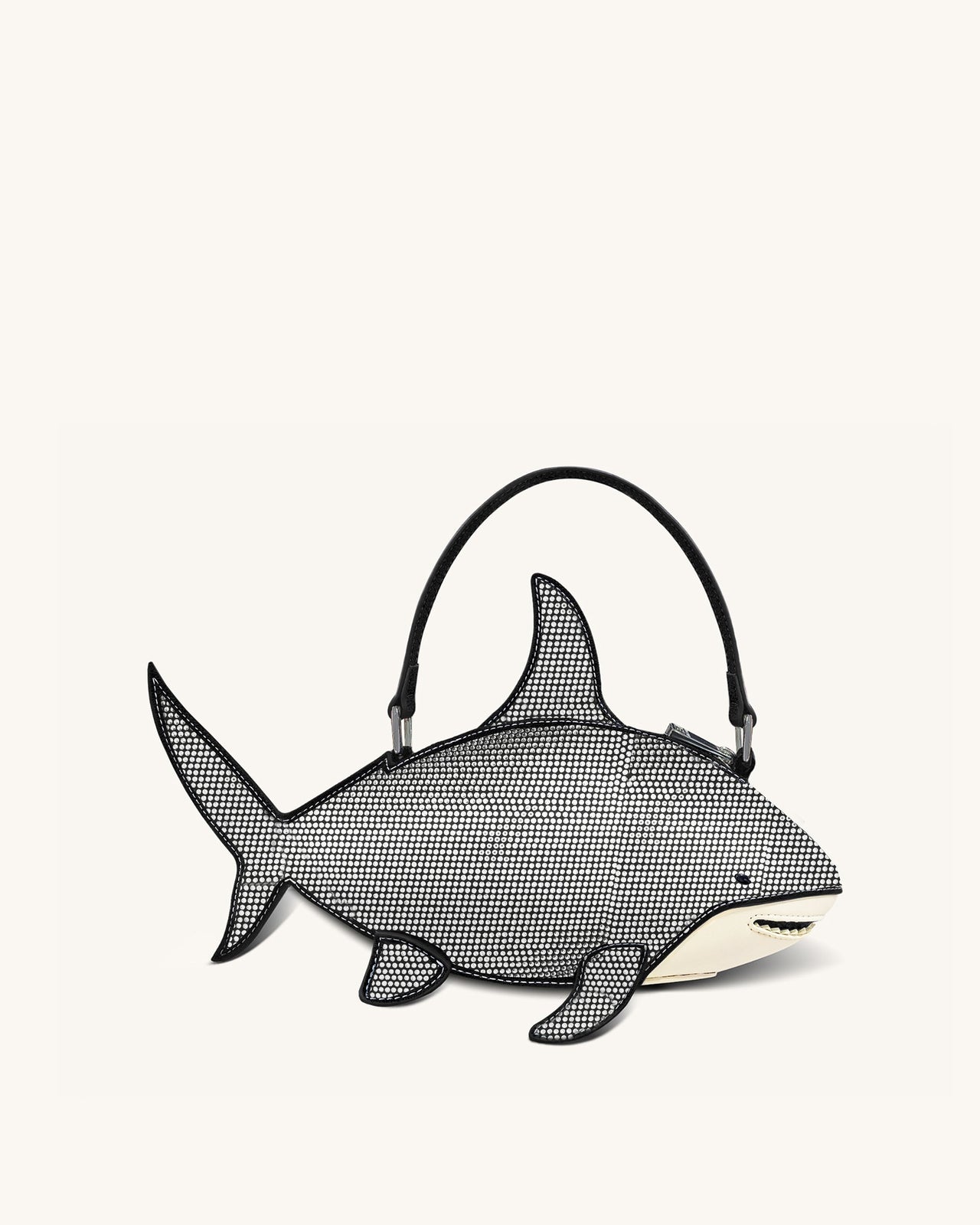 Sac à main Nerys en forme de requin avec cristaux artificiels – Noir