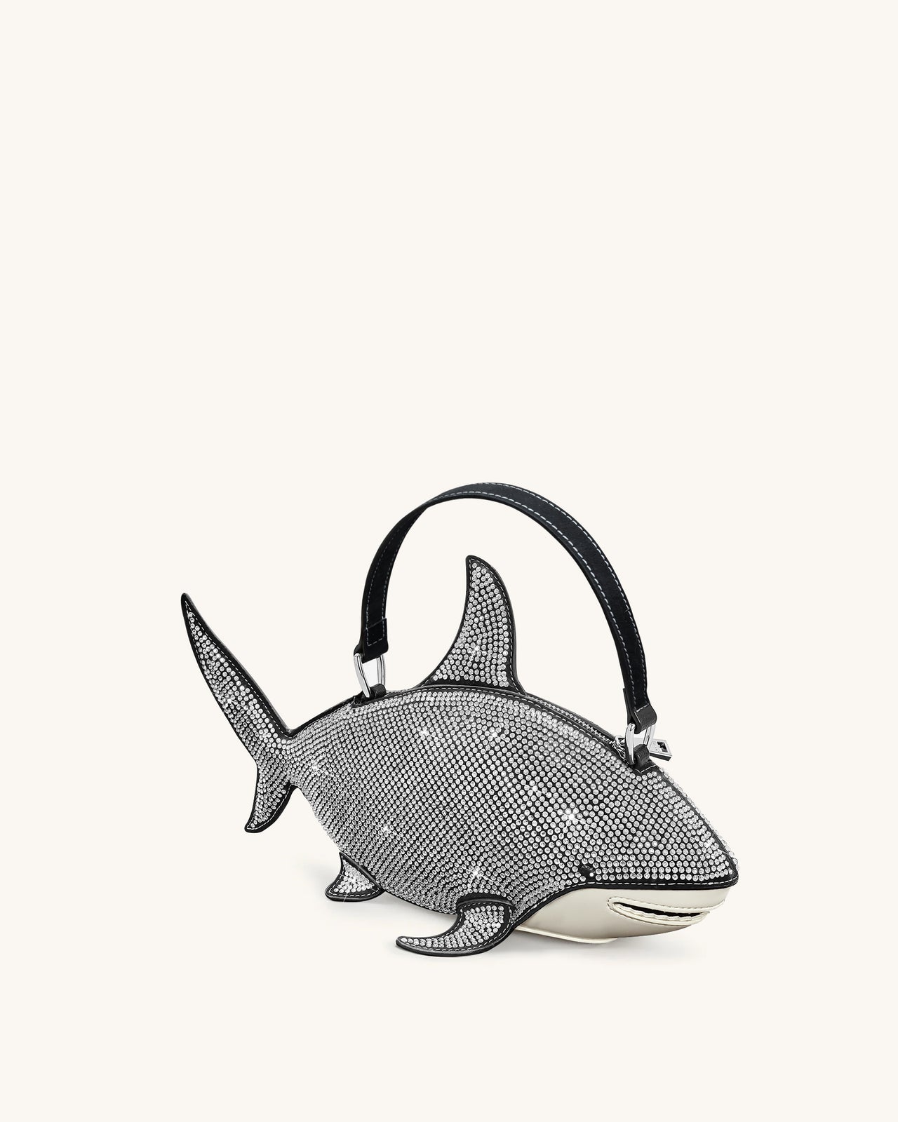 Sac à main Nerys en forme de requin avec cristaux artificiels – Noir