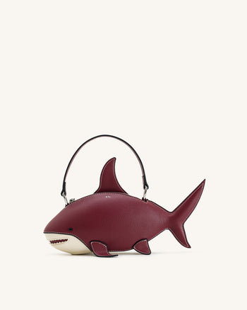 Sac Nerys à poignée supérieure effet requin - Bourgogne