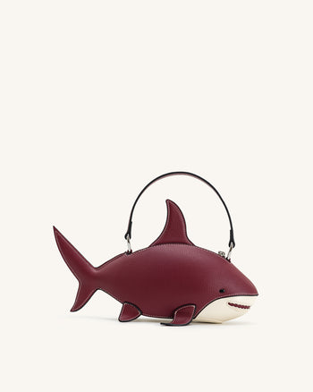 Sac Nerys à poignée supérieure effet requin - Bourgogne