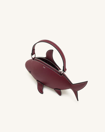 Sac Nerys à poignée supérieure effet requin - Bourgogne