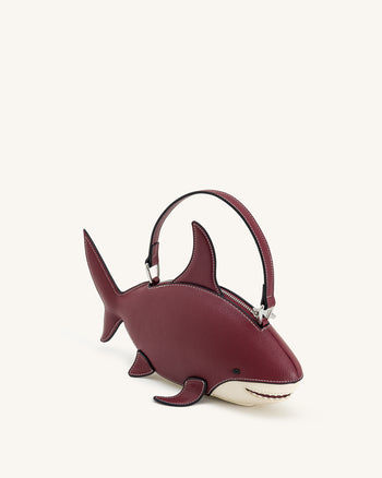 Sac Nerys à poignée supérieure effet requin - Bourgogne