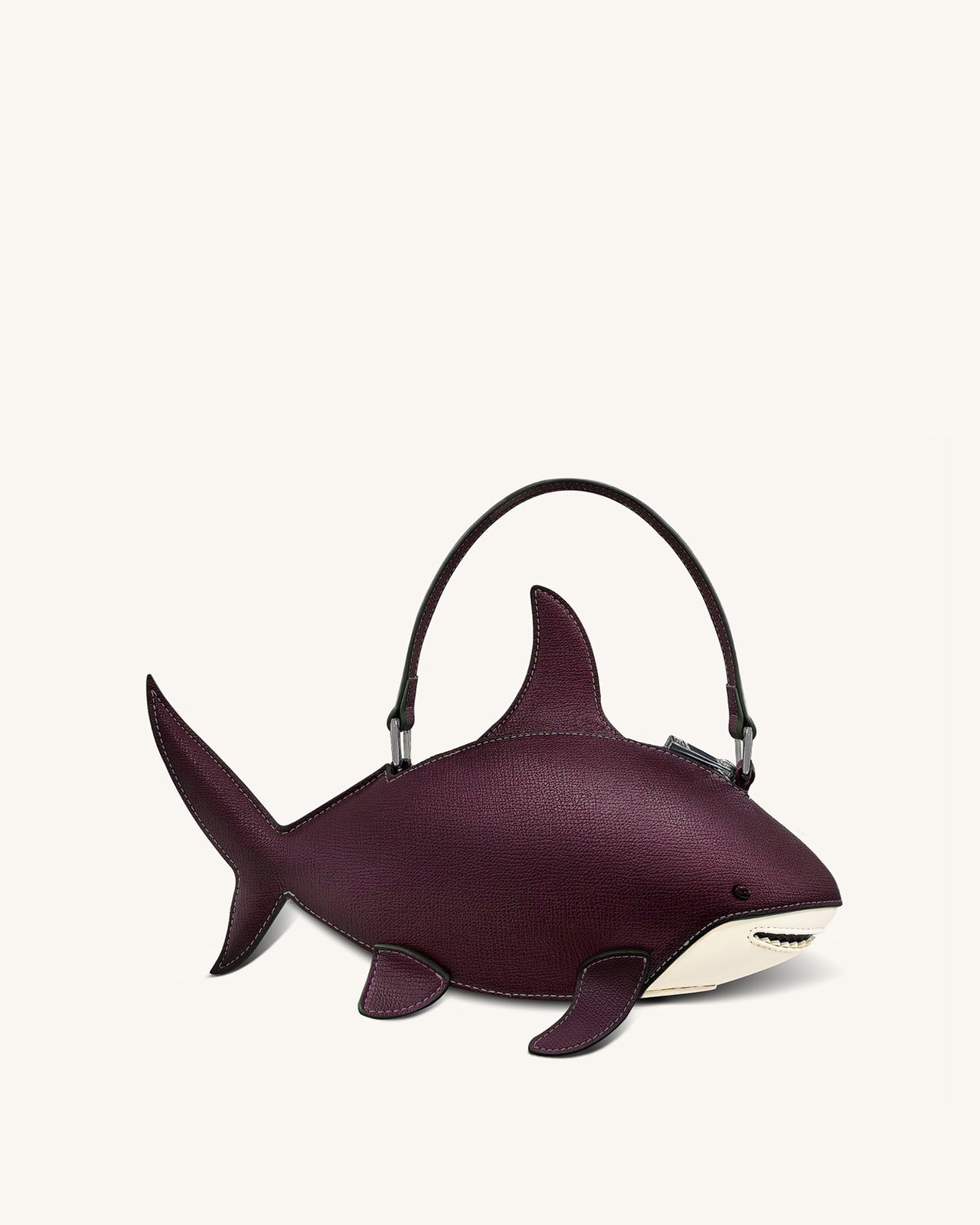Sac Nerys à poignée supérieure effet requin - Bourgogne