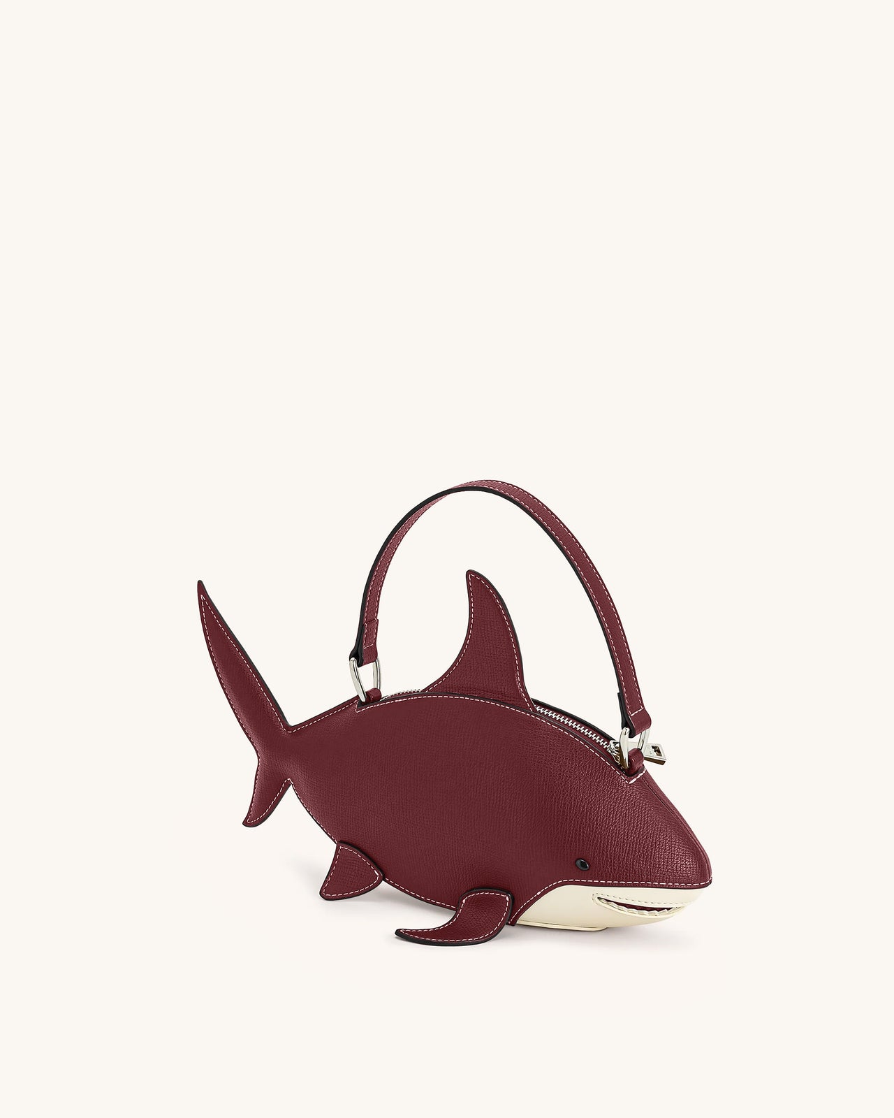 Sac Nerys à poignée supérieure effet requin - Bourgogne