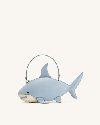Sac Nerys à poignée supérieure effet requin - Bleu clair