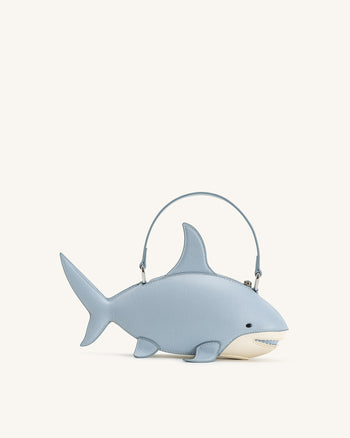 Sac Nerys à poignée supérieure effet requin - Bleu clair