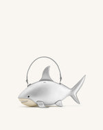 Sac Nerys à poignée supérieure effet requin - Argent