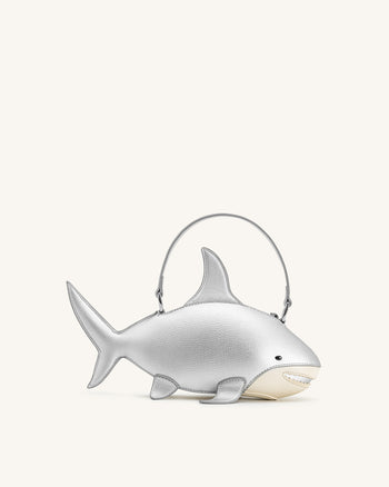 Sac Nerys à poignée supérieure effet requin - Argent