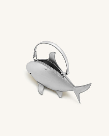 Sac Nerys à poignée supérieure effet requin - Argent