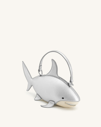 Sac Nerys à poignée supérieure effet requin - Argent
